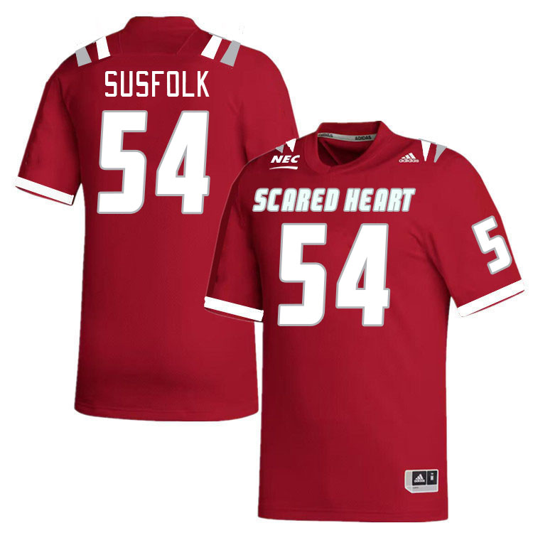 Men-Youth #54 Gavin Susfolk Scared Heart Pioneers 2023 College Football Jerseys Stitched-Red